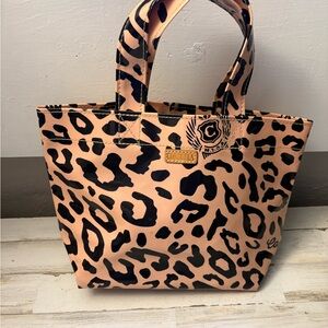 Consuela Black Leopard Print Pink Tote Mini Bag